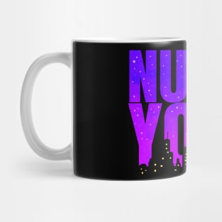 New York skyline at night Nueva York Mug